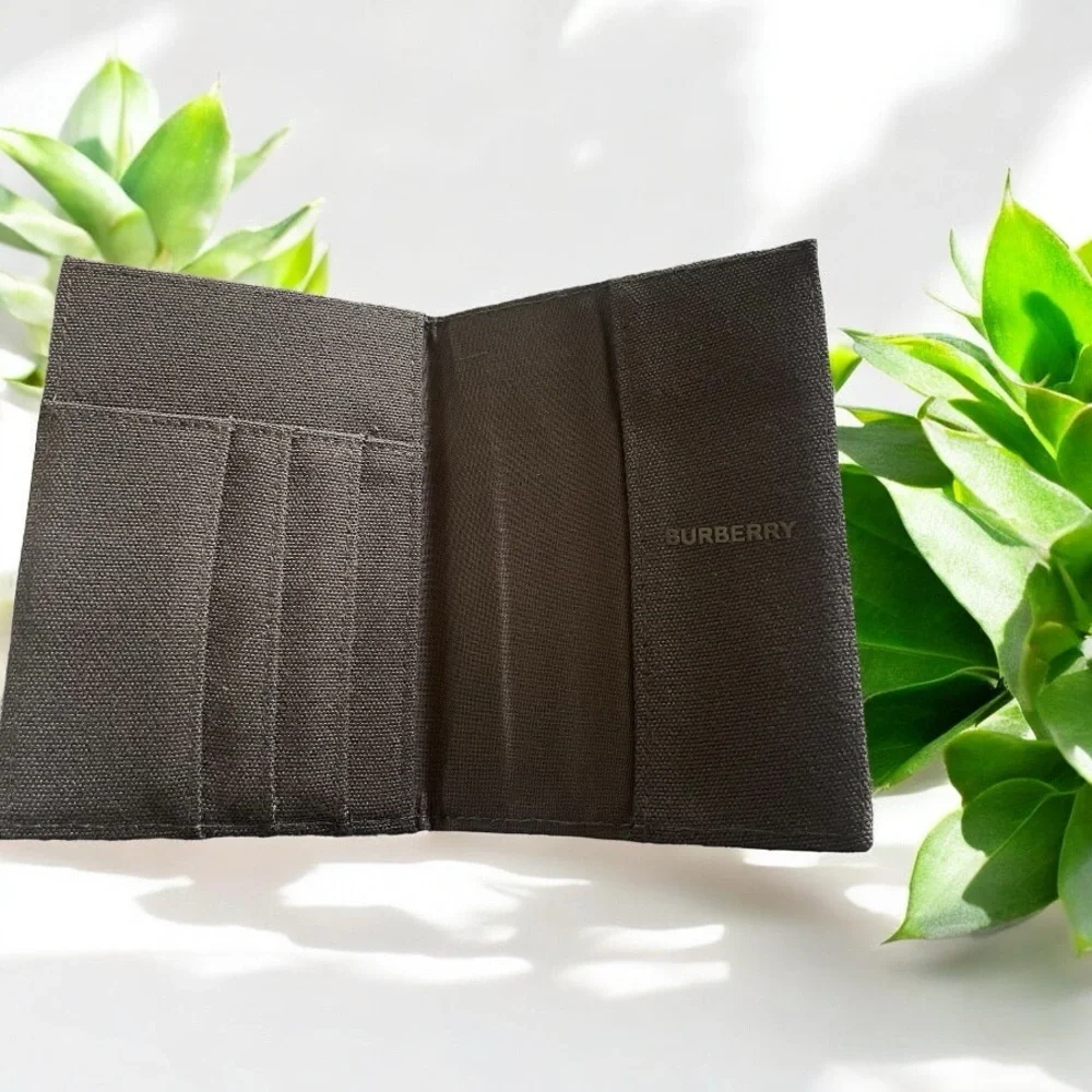 New in Bag Burberry Hero VIP Black Canvas Passport Holder- Super Nice!